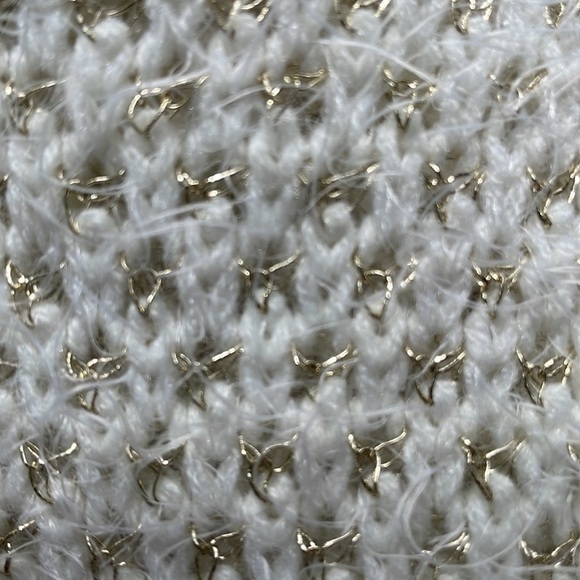 GIBSON Latimer Fuzzy Long Sleeve Sweater White Gold Size Medium - Picture 7 of 10